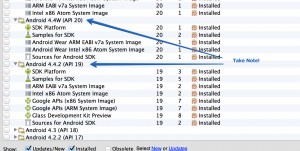 Android SDK package manager