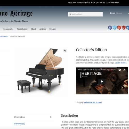 Single piano page piano heritage